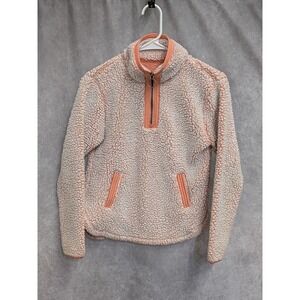 Cuddly Sherpa Kids Peach Quarter Zip Fleece Pullover Jacket Size 10/12